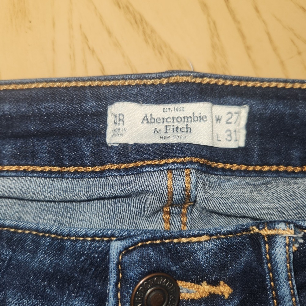 Abercrombie Fitch Jeans Womens 27x31 Blue Super Skinny Ankle High Rise Denim - Picture 4 of 11